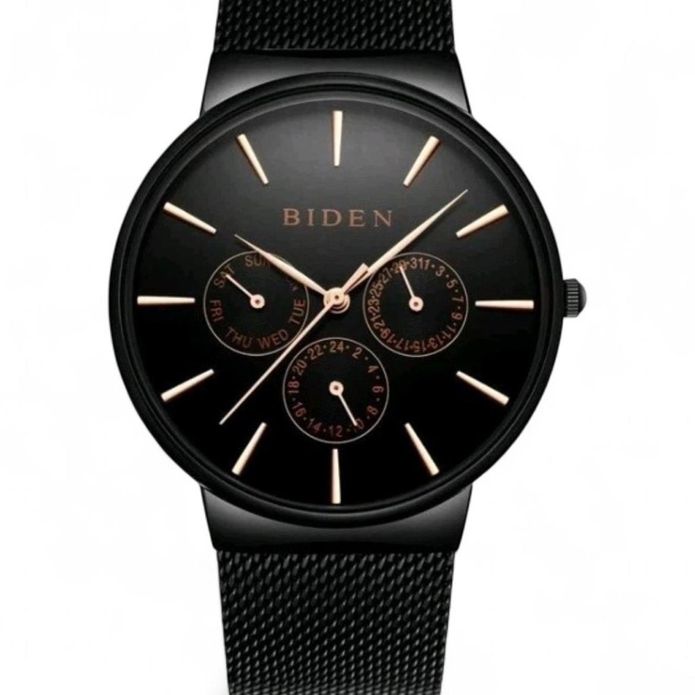 Biden Black Watch with Gold Accents